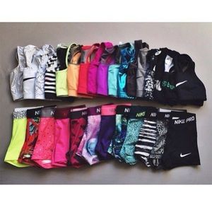 ISO L Nike Sports Bras and L Nike Pro Shorts
